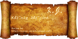 Kőnig Jácint névjegykártya